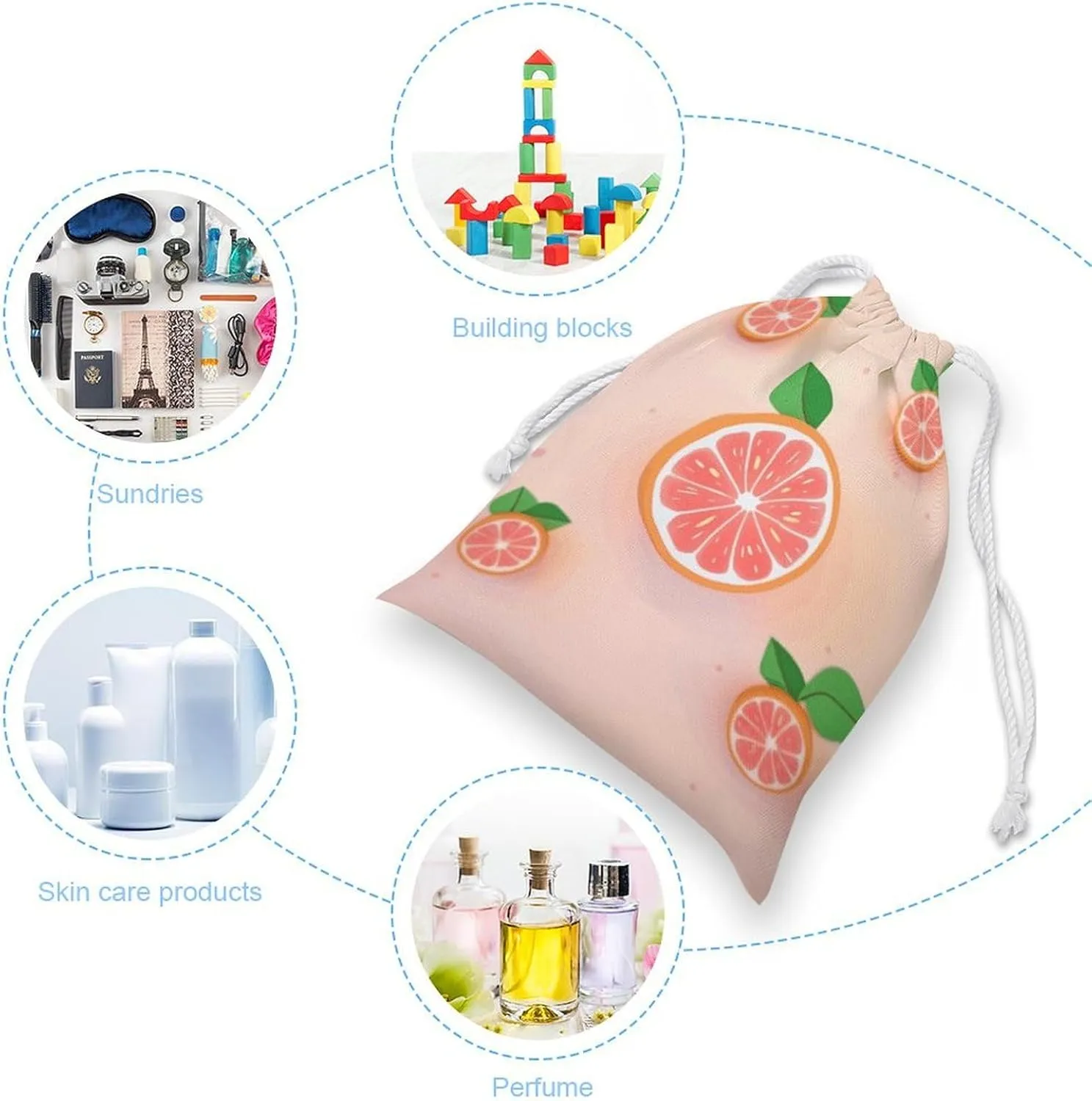 Drawstring Storage Bag Cute Grapefruit Gym String Bag Durable Washable for Men Women