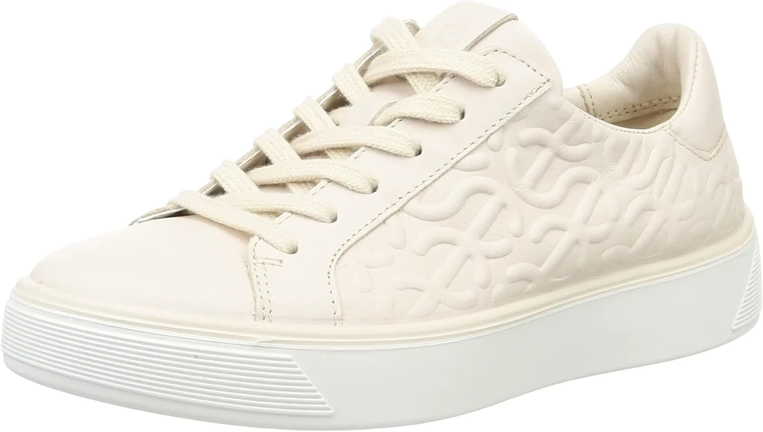 ECCO Street Tray Limestone Leather Regular Women's Wave Casual Sneakers