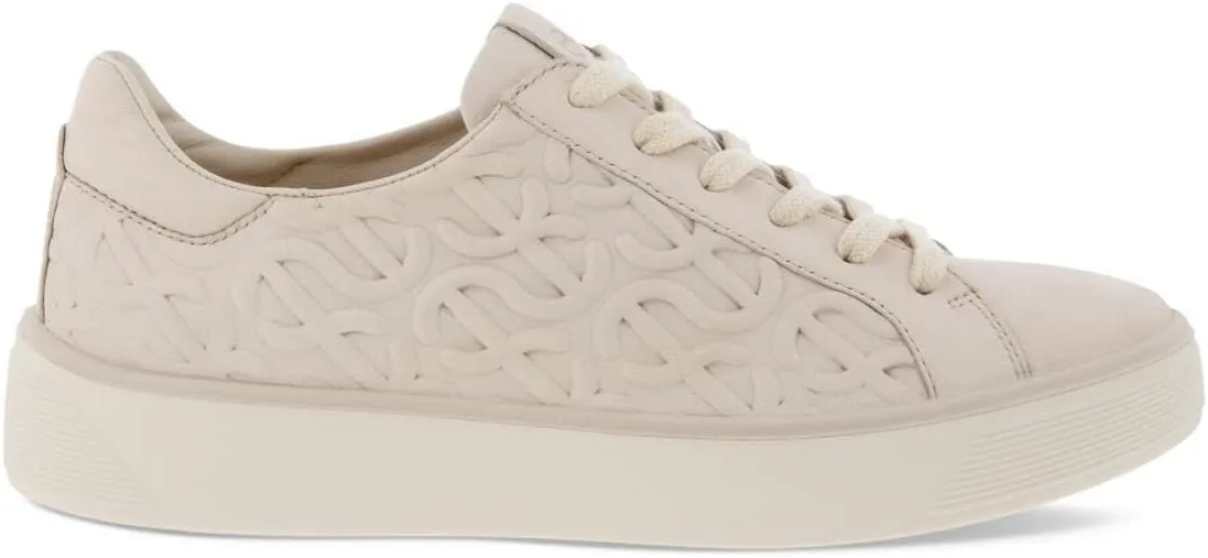 ECCO Street Tray Limestone Leather Regular Women's Wave Casual Sneakers