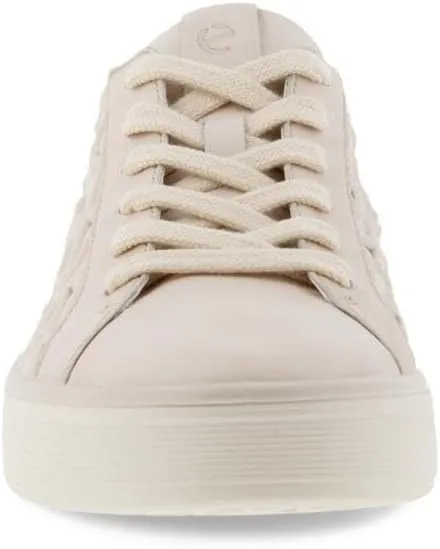 ECCO Street Tray Limestone Leather Regular Women's Wave Casual Sneakers