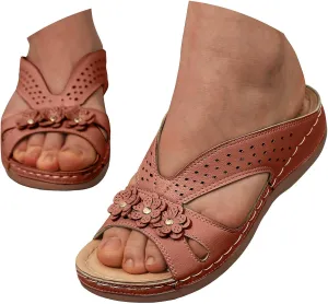 Eduavar Sandals for Women 2025 Orthopedic with Arch Support Lightweight Soft Comfort Summer Beach Slip On Walking Slippers