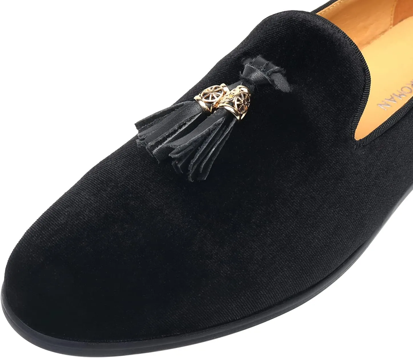 ELANROMAN Men's Loafers Tassels Penny Slip-On Luxury Wedding Shoes