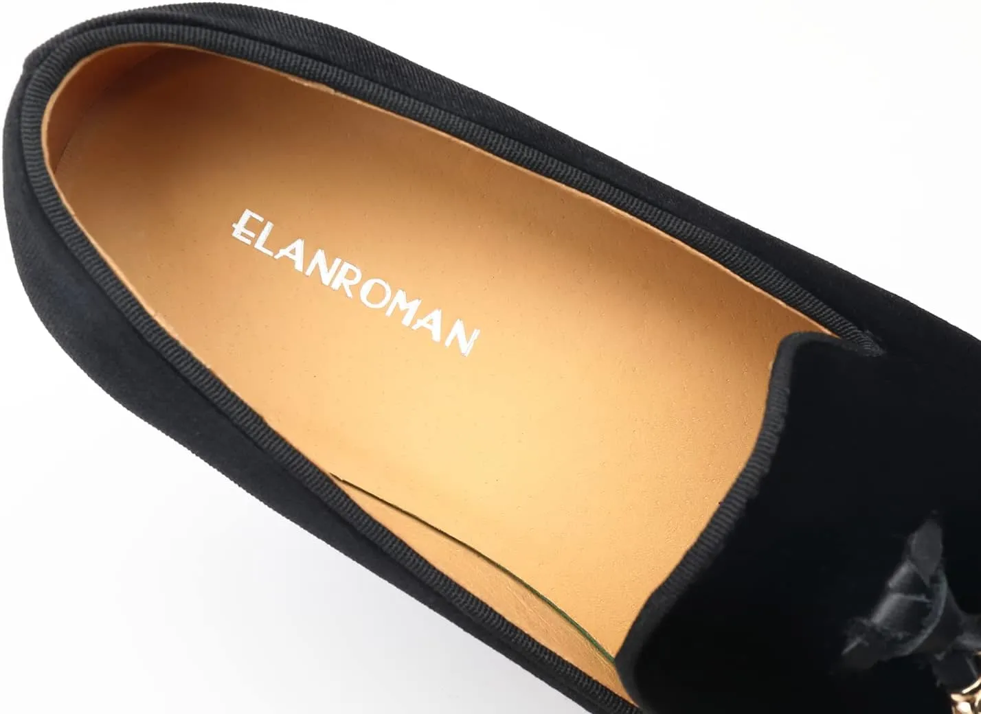 ELANROMAN Men's Loafers Tassels Penny Slip-On Luxury Wedding Shoes