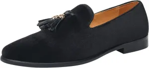 ELANROMAN Men's Loafers Tassels Penny Slip-On Luxury Wedding Shoes