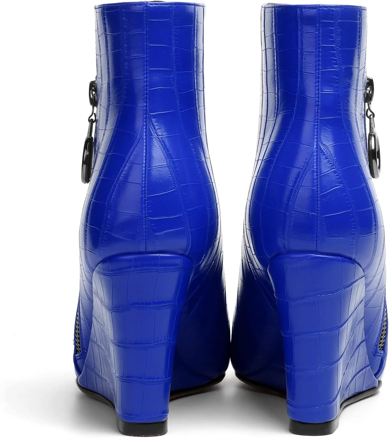 Eldof Wedge Heel Ankle Boots for Women with Zip Closure Pointed Toe Wedge Booties Party Dress Fashion Short Booties 3.5 Inch