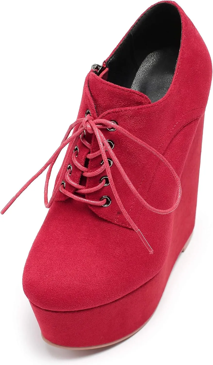 Eldof Women's Wedge Heel Ankle Bootie Sexy 6" Ankle Bootie High Wedge Heel Bootie Platform Lace Up Comfortable Boots
