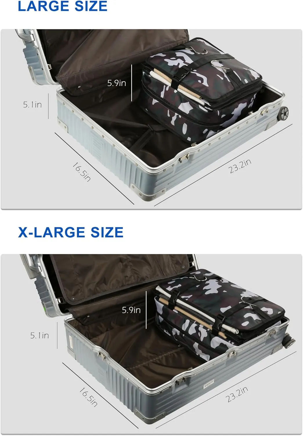 ELEZAY Hanging Packing Cubes Portable Travel Closet Collapsible Compression Clothes Organizer with Built in Shelves for Carry-on Luggage Suitcase Wardrobe Large_11.8 * 11.8 * 24 IN, Camouflage