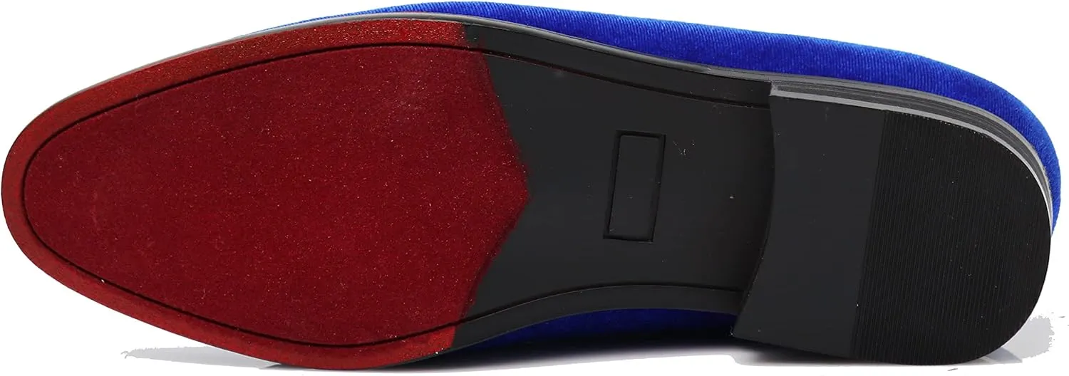 Enzo Romeo Plum05 Men's Dress Loafers Elastic Slip on with Buckle Fashion Shoes