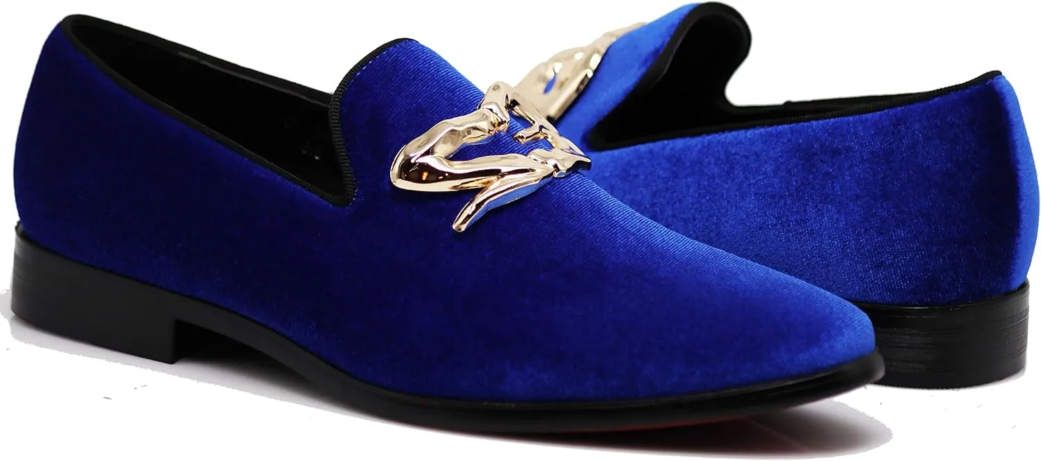 Enzo Romeo Plum05 Men's Dress Loafers Elastic Slip on with Buckle Fashion Shoes