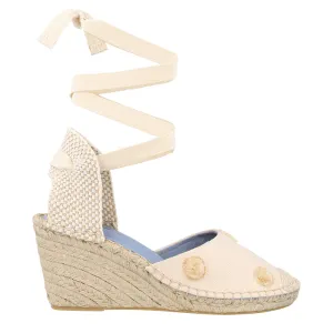 Espadrille Anabela Pompom Off White
