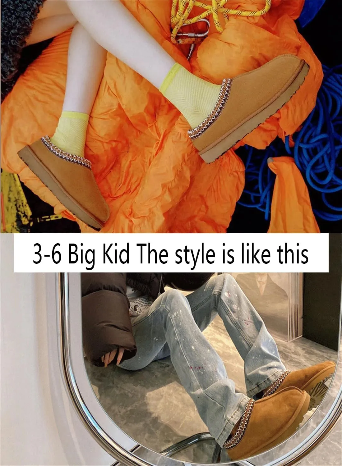 Fashion Platform Slippers for kids Fur Fleece Lined Short Ankle Boot boy girl Comfortable Warm Outdoor Indoor Home Non slip fuzzy big Little Kid Mini Boots