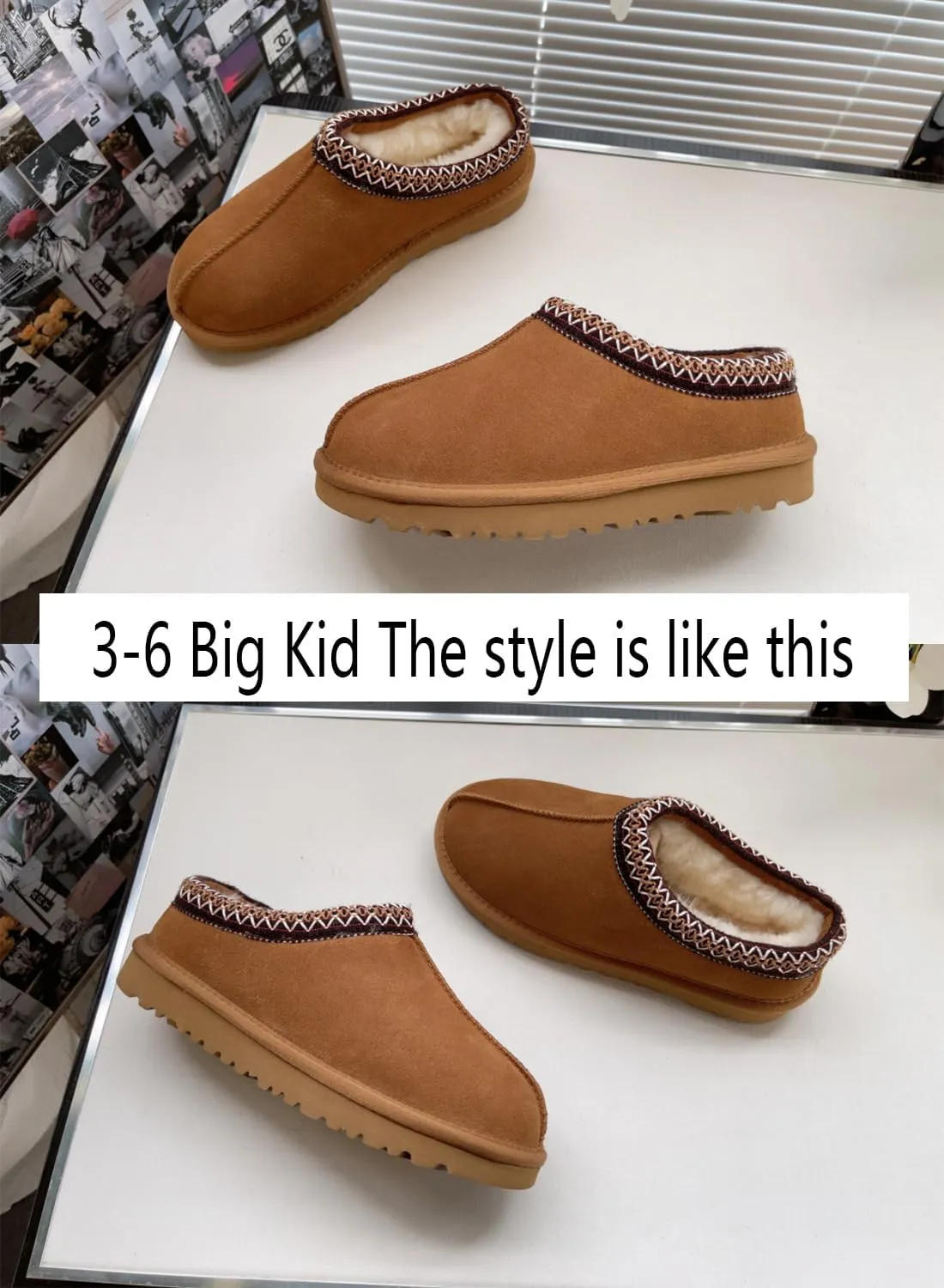 Fashion Platform Slippers for kids Fur Fleece Lined Short Ankle Boot boy girl Comfortable Warm Outdoor Indoor Home Non slip fuzzy big Little Kid Mini Boots
