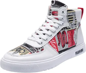 Fashion Sneakers Comfortable Men Shoes High Top Fashion Casual Shoes for Walking Lace Up Sports