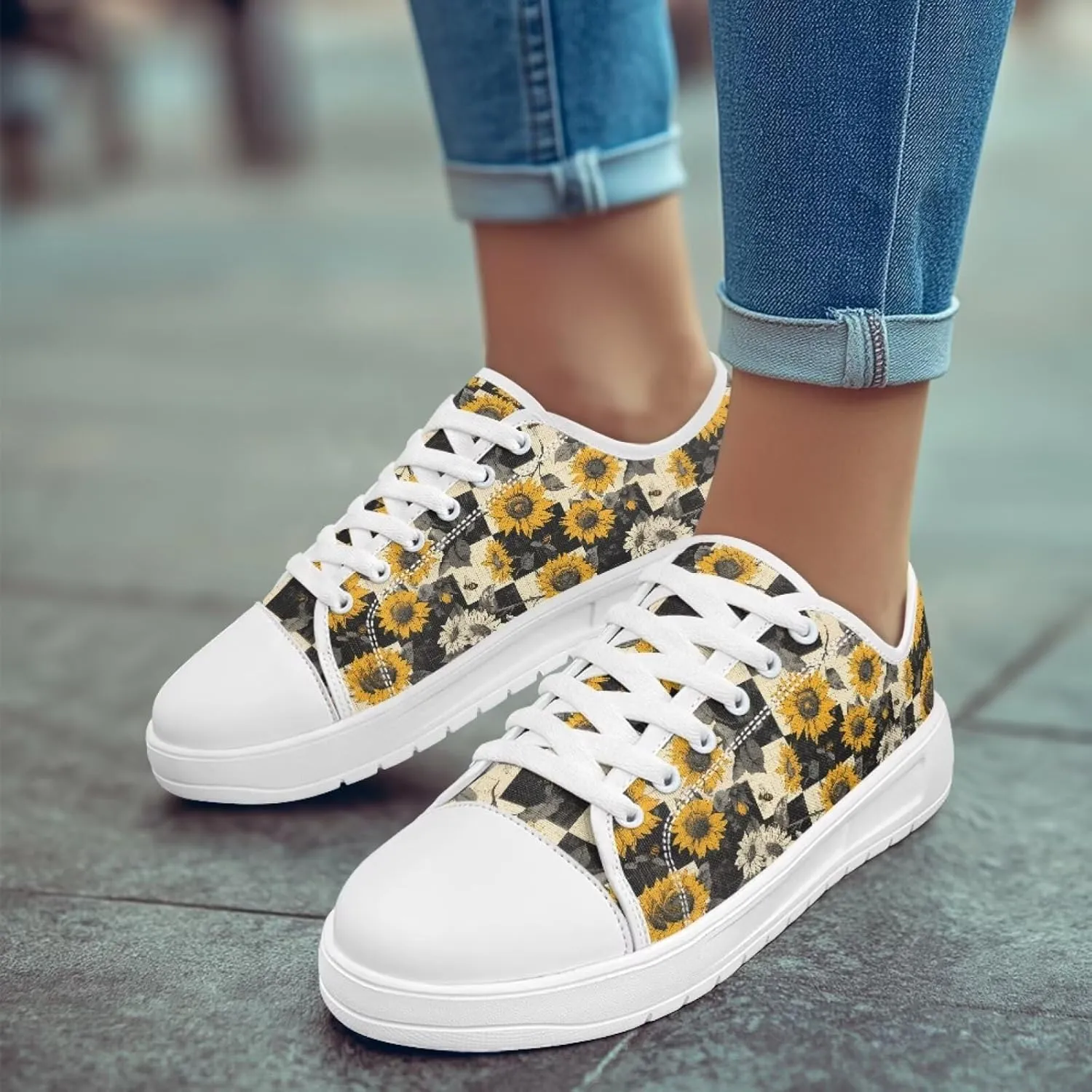 Fashion Sneakers for Women Lace up Memory Foam Insole and Non-Slip Womens Shoes Dressy Casual Spring Shoes