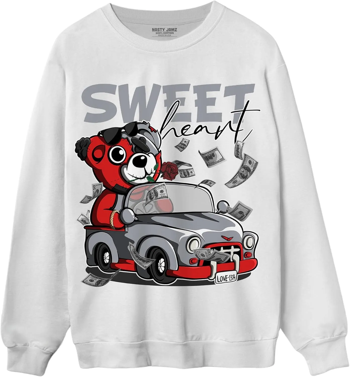 Fast Love Boy Unisex Sweatshirt Match AJ 4s Bred Reimagined, Urban Clothing Black, White