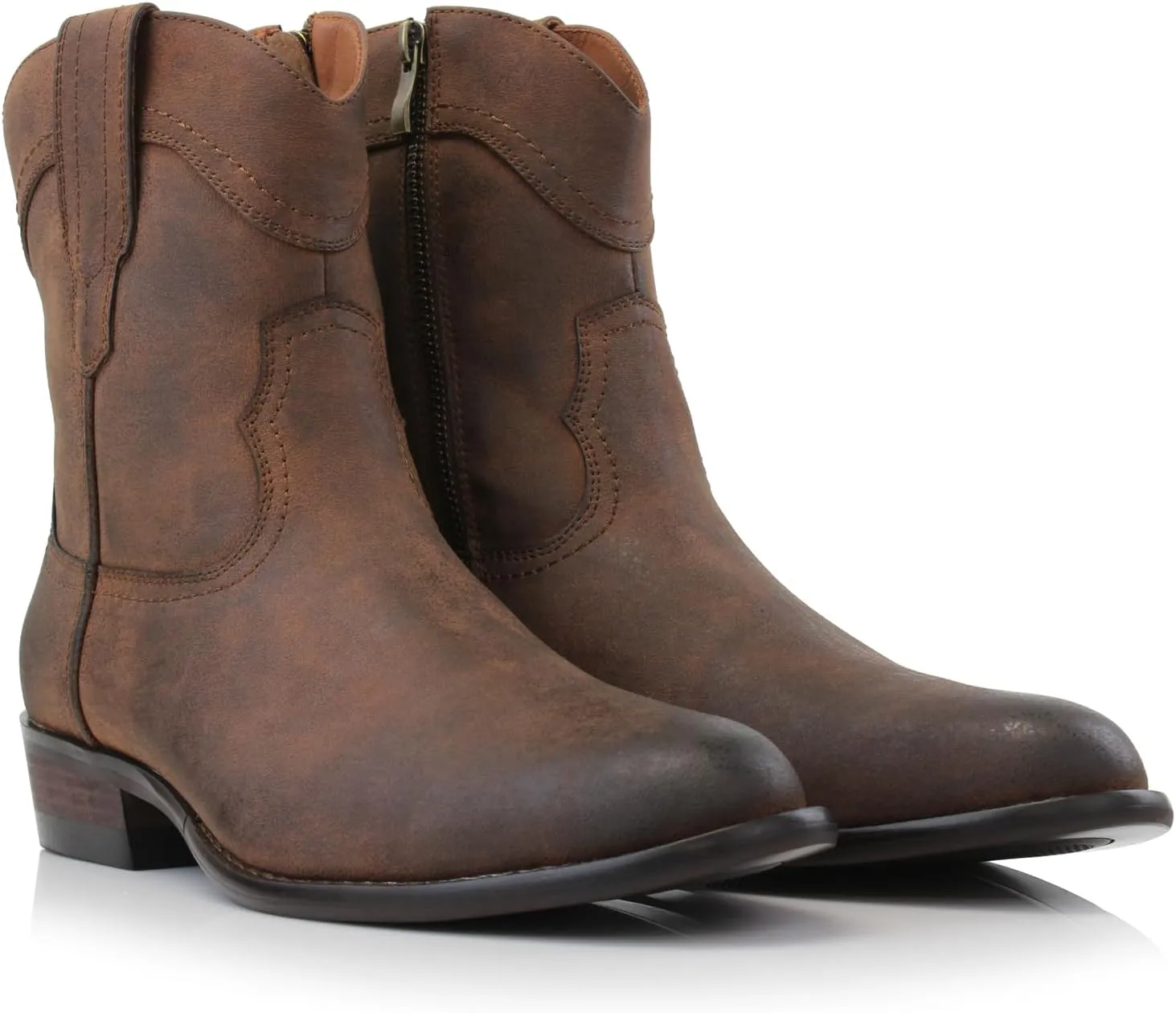 Ferro Aldo Alejandro MFA606326 Mens Memory Foam Casual High Western Buckle Strap Ankle Dress Boots