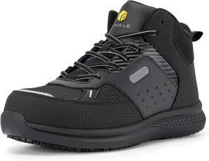 FitVille Wide Work Boots for Men Composite Toe Safety Work Shoes Slip-Resistant Work Boots Waterproof Lightweight - SteelCore