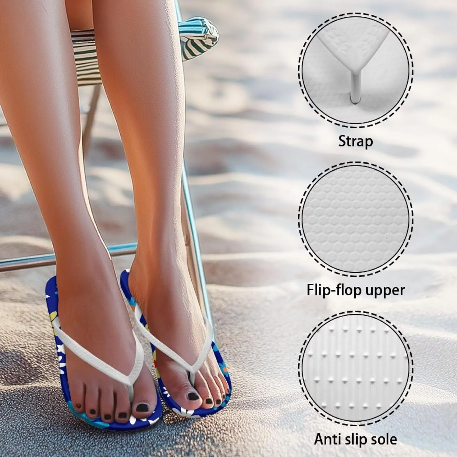 Flip Flops for Women Comfy Summer Fashion Outfits Beach Sandals Casual Summer Shoes