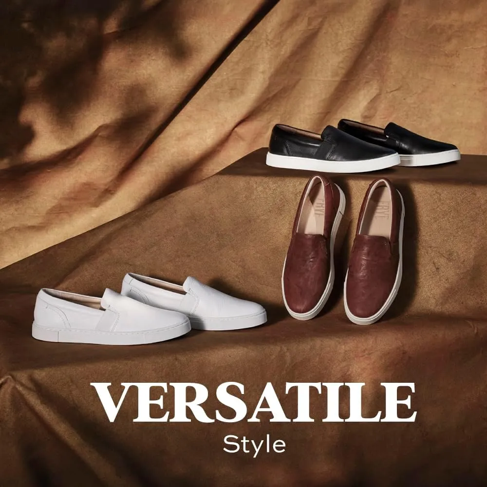 Frye Ivy Slip-On Shoes for Women Featuring Soft Leather with Thick Rubber Outsole, Removable Molded Footbed, and Padded Collar and Vamp