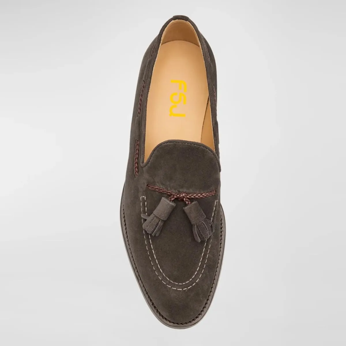 FSJ Men's Retro Round Toe Tassel Loafers Suede Fashion Casual Slip-On Flats Comfortable Driving Luxury Wedding Prom Moccasin Shoes Size 4-16 US