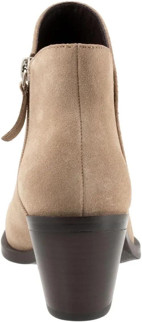 FSJ Women Low Chunky Stacked Heel Ankle Boots Closed Toe Split Shaft Booties with Side Zipper Stylish Casual Shoes Size 4-16 US