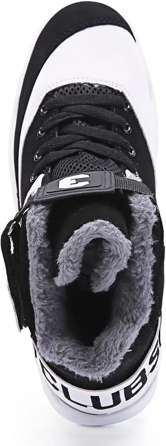 FZUU Men's Fashion High Top Leather Street Sneakers Sports Casual Shoes