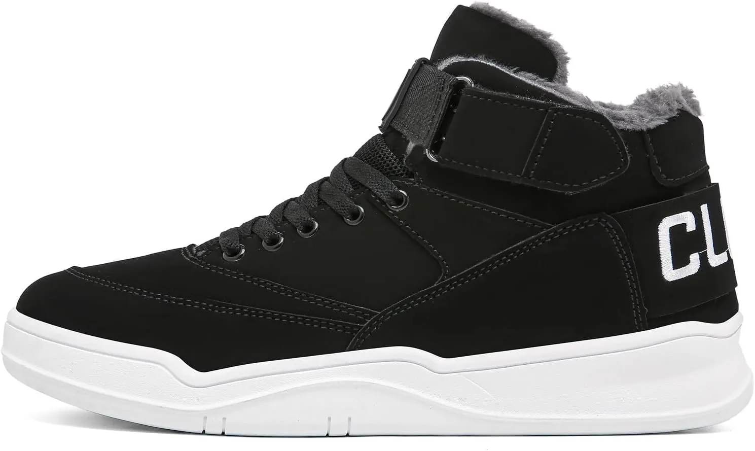 FZUU Men's Fashion High Top Leather Street Sneakers Sports Casual Shoes