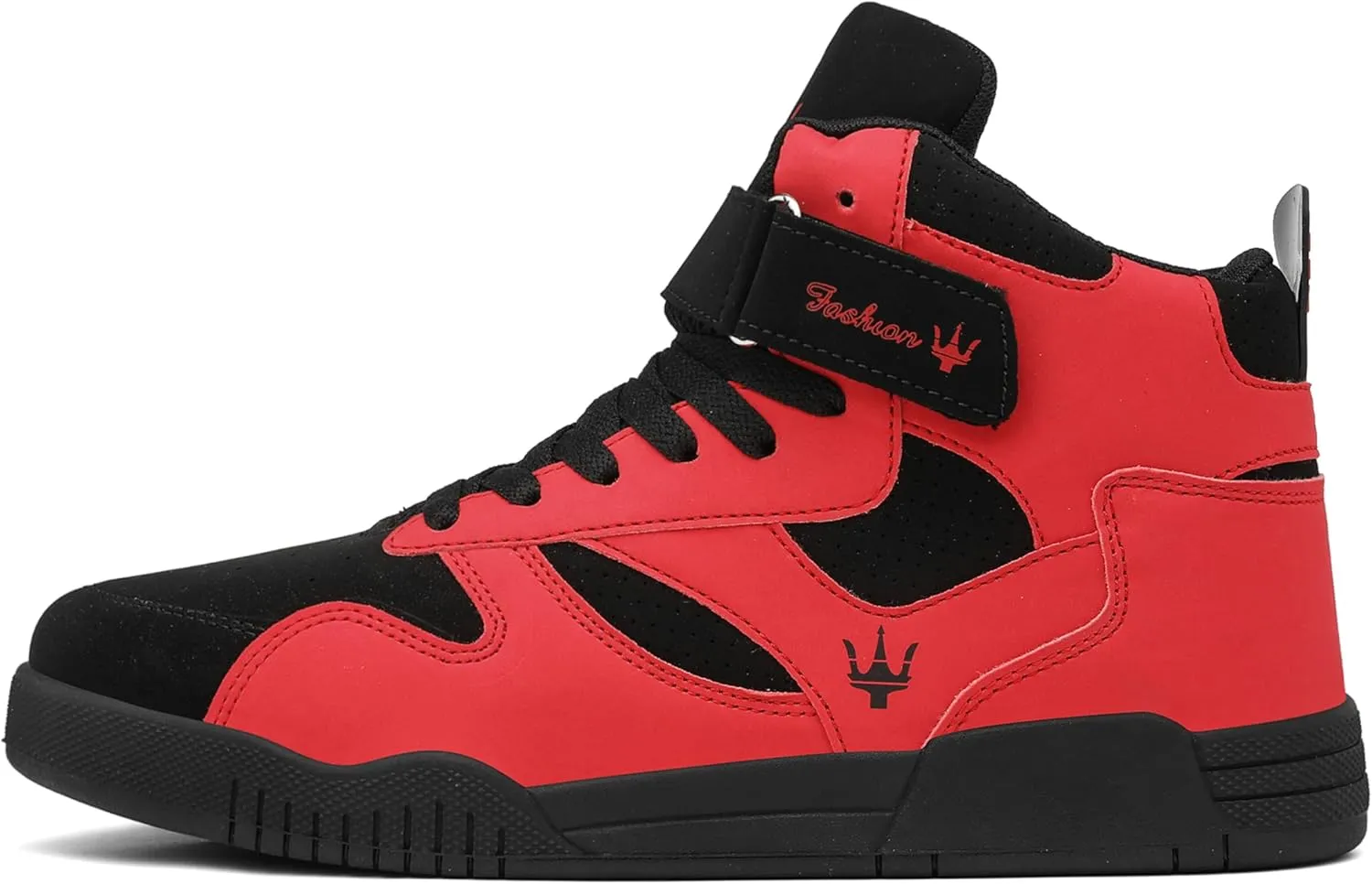 FZUU Men's Fashion High Top Leather Street Sneakers Sports Casual Shoes
