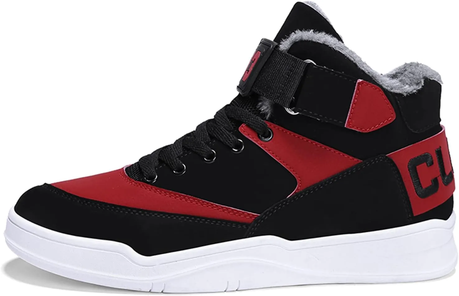FZUU Men's Fashion High Top Leather Street Sneakers Sports Casual Shoes