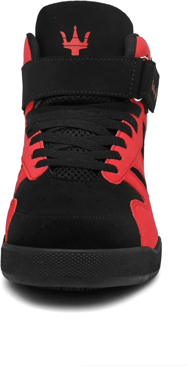 FZUU Men's Fashion High Top Leather Street Sneakers Sports Casual Shoes