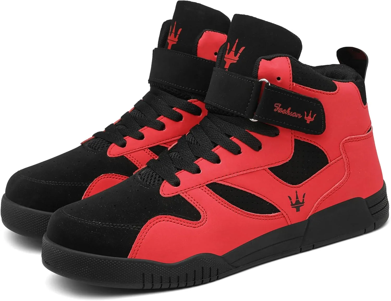 FZUU Men's Fashion High Top Leather Street Sneakers Sports Casual Shoes