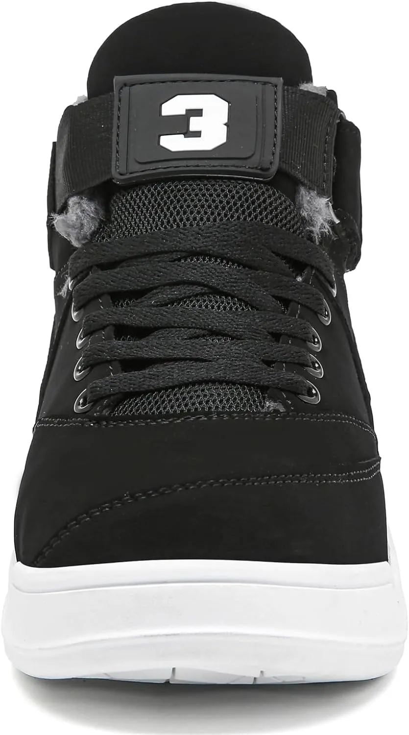 FZUU Men's Fashion High Top Leather Street Sneakers Sports Casual Shoes