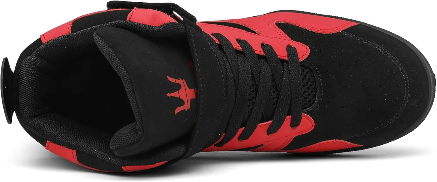 FZUU Men's Fashion High Top Leather Street Sneakers Sports Casual Shoes