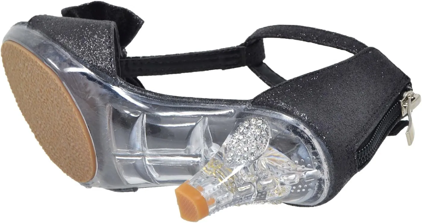 Generation Y Kids Dress Sandals T-Strap Rhinestone Glitter Clear High Heel Girls Shoes