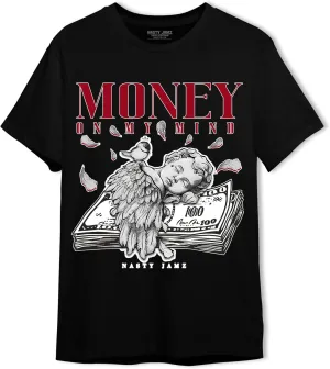 Generic Money On My Mind Angel T-Shirt to Match 12s Retro Red Taxi - Sneaker Matching Shirt, Unisex Tee Match Sneakers, Urban Streetwear Clothing, Sneaker Graphic Tees Design Printed, White/Black