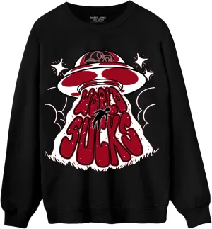 Generic World Sucks Sweatshirt To Match 12s Retro Red Taxi - Sneaker Matching Shirt, Unisex Sweater Match Sneakers, Urban Streetwear Clothing, Sneaker Graphic Sweatshirt Design Printed, White/Black