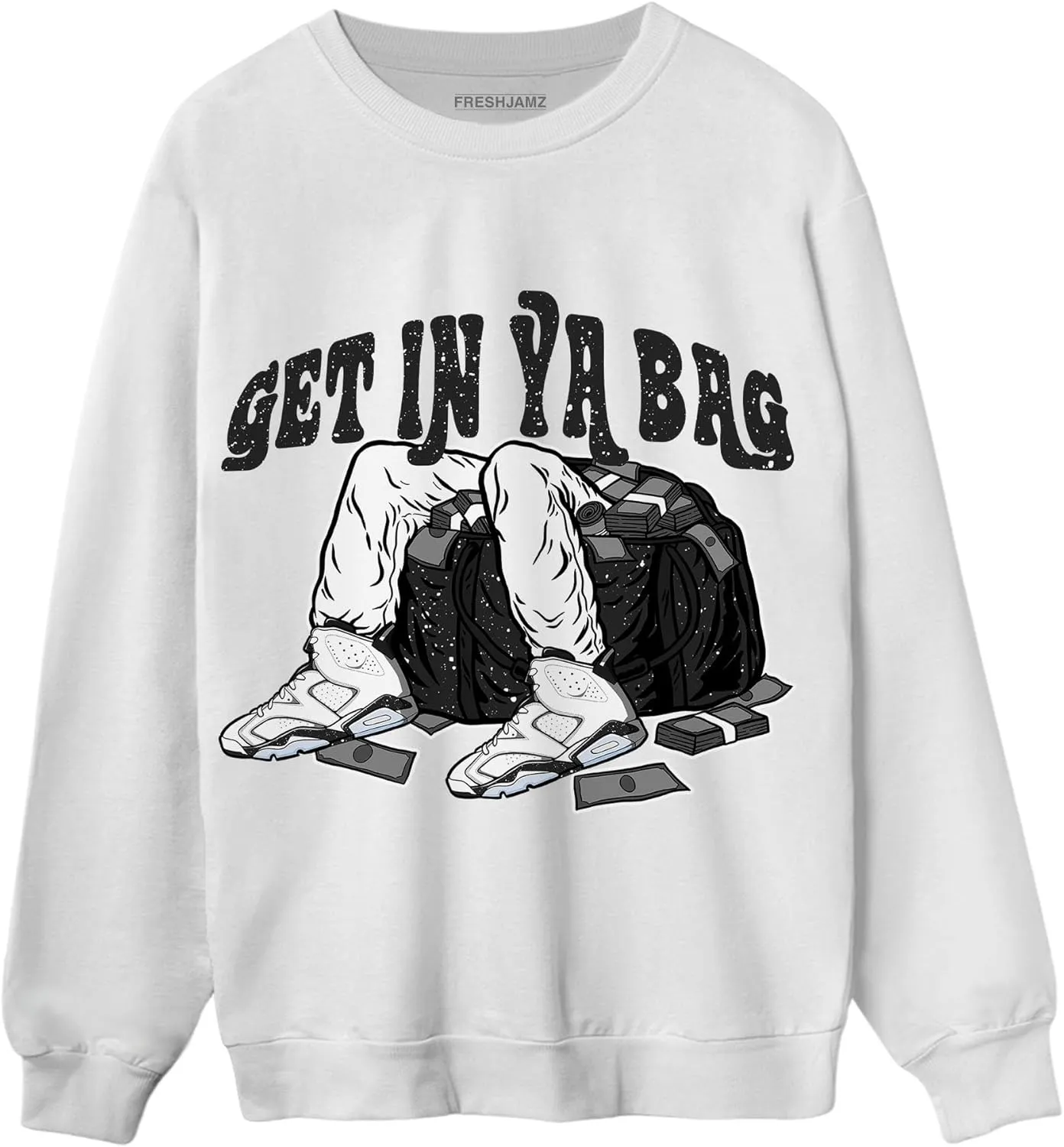 Get In Ya Bag Unisex Matching AJ 6 Reverse Cookie Sweatshirt For Men Women Black, White