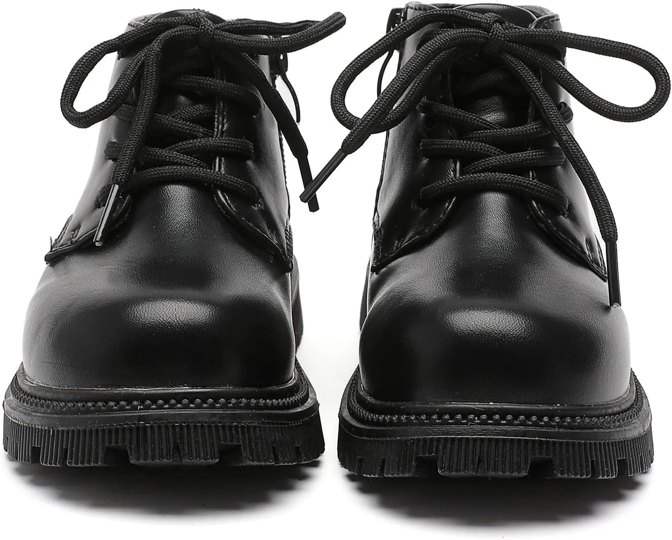 Girls Ankle Boots Fashion Side Zipper Boots Lace Up Waterproof Combat Shoes for Toddler/Little Kid