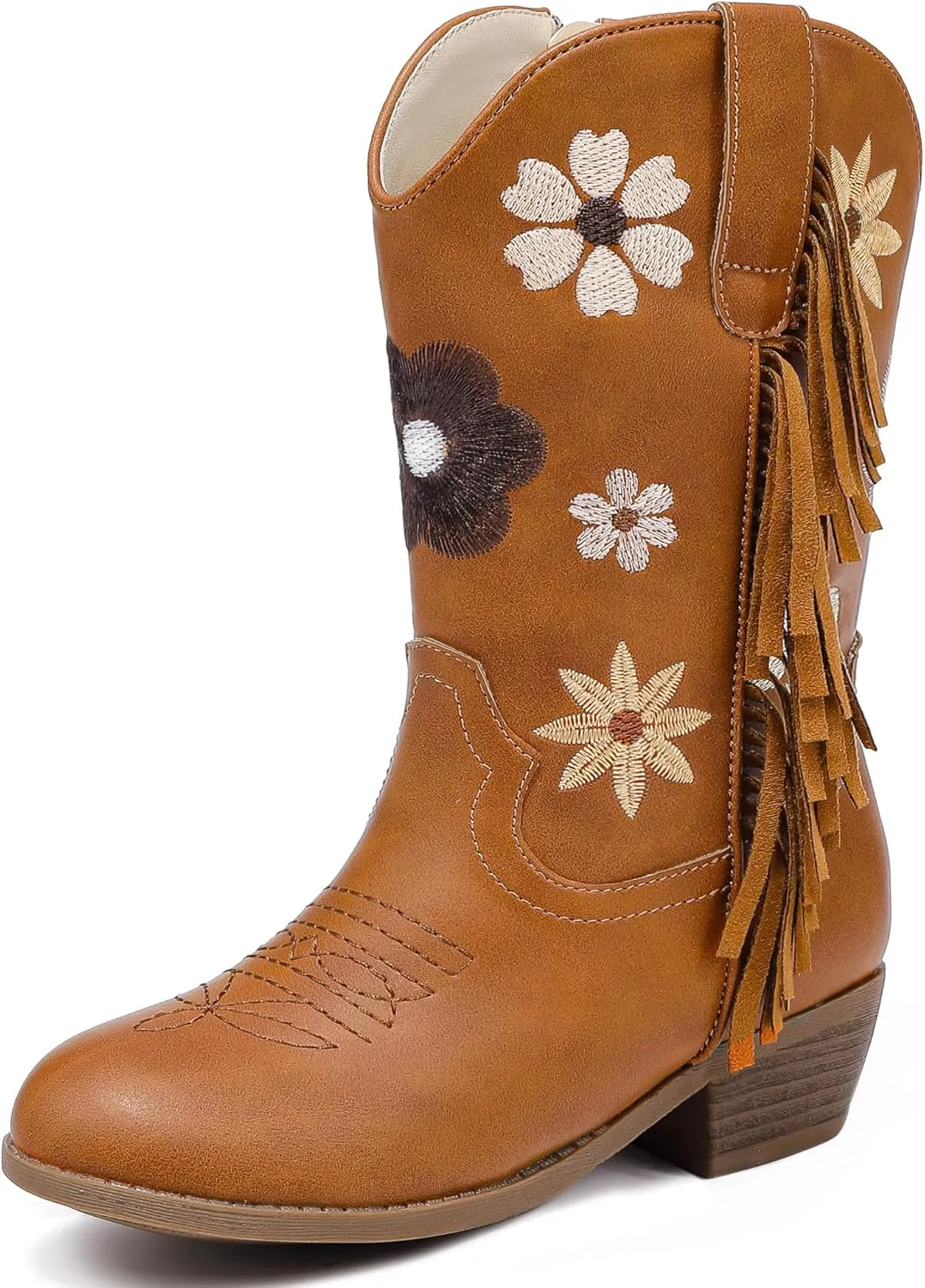 Girls Cowboy Boots Toddler Cowgirl Floral Embroidered Fringe Little Kids Western Boots Girl Riding Boot Birthday Party