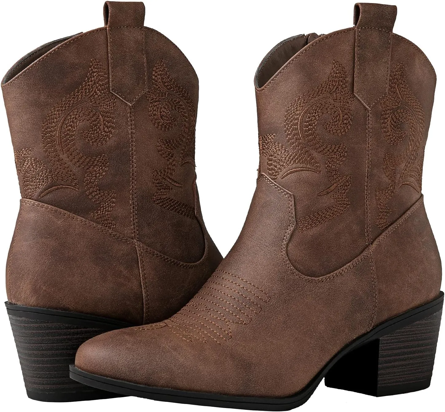 GLOBALWIN Women's The Western Wear Fashion Cowboy Cowgirl Free Birds Country Concert Disco Outfits Low Heel Walking Boots For Ladies