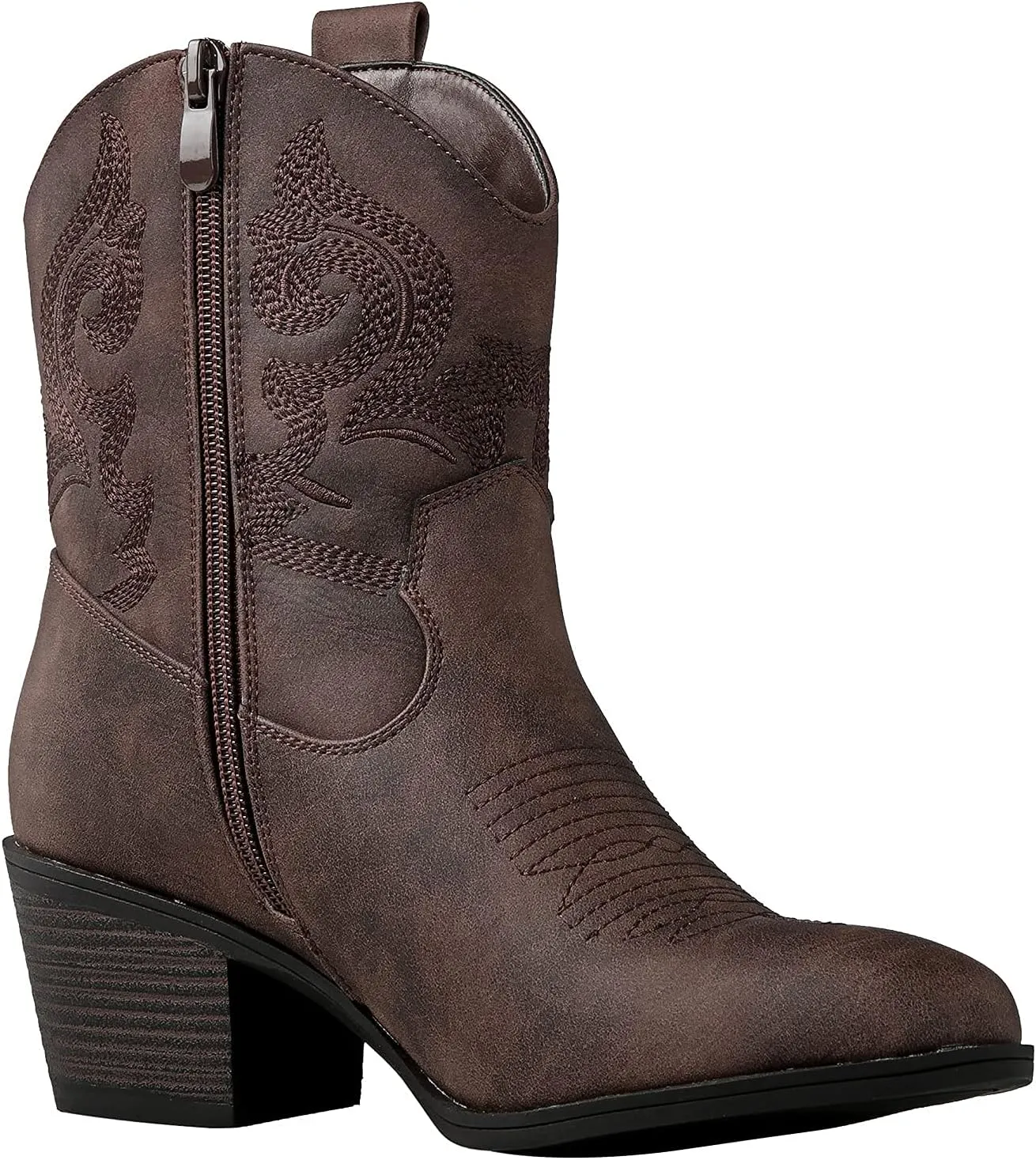 GLOBALWIN Women's The Western Wear Fashion Cowboy Cowgirl Free Birds Country Concert Disco Outfits Low Heel Walking Boots For Ladies