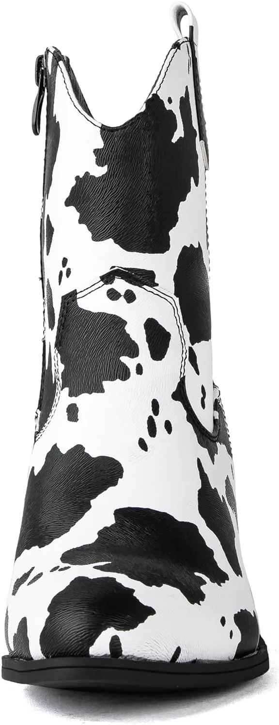 GLOBALWIN Women's The Western Wear Fashion Cowboy Cowgirl Free Birds Country Concert Disco Outfits Low Heel Walking Boots For Ladies