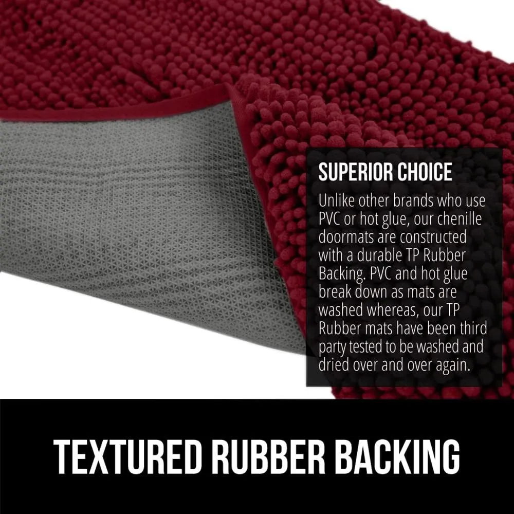 GORILLA GRIP Ultra Absorbent Grippy Doormat for Muddy Dog Paws, 60x36 Machine Washable Soakstopper Rugs Cleaner Floors, Bed Mat for Dirty Dogs, Indoor Entrance Door Rug Pet Bed Mats Burgundy