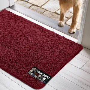 GORILLA GRIP Ultra Absorbent Grippy Doormat for Muddy Dog Paws, 60x36 Machine Washable Soakstopper Rugs Cleaner Floors, Bed Mat for Dirty Dogs, Indoor Entrance Door Rug Pet Bed Mats Burgundy