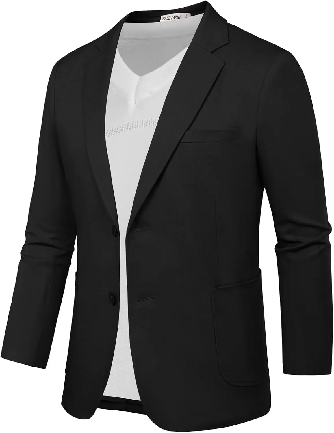 GRACE KARIN Men's Casual Blazer Suit Jackets 2 Button Lightweight Sport Coats