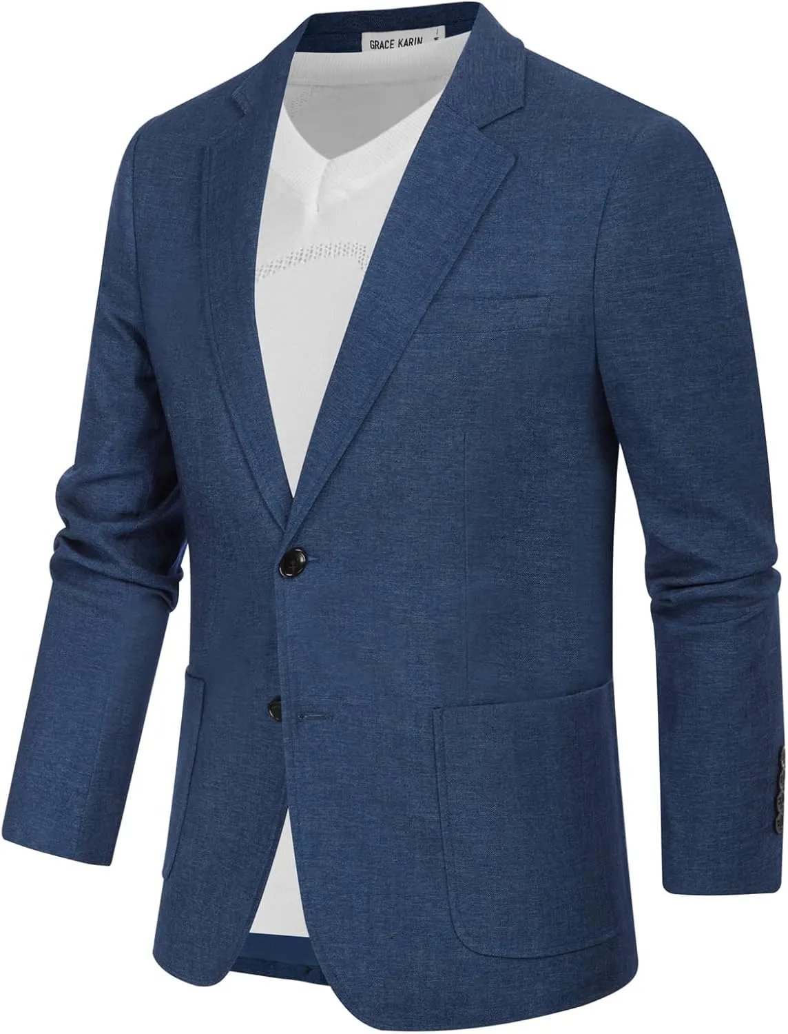 GRACE KARIN Men's Casual Blazer Suit Jackets 2 Button Lightweight Sport Coats