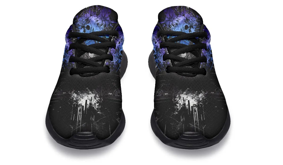 Grunge Flower Skull Sneakers