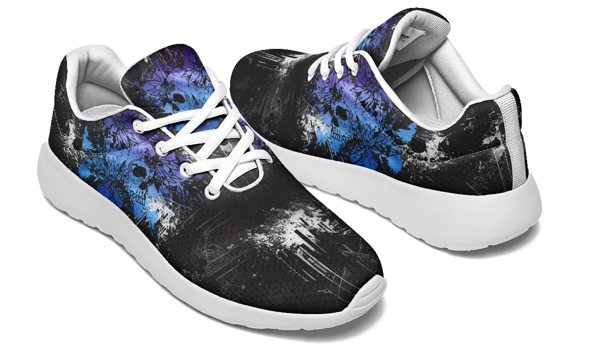 Grunge Flower Skull Sneakers