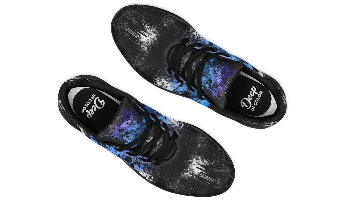 Grunge Flower Skull Sneakers