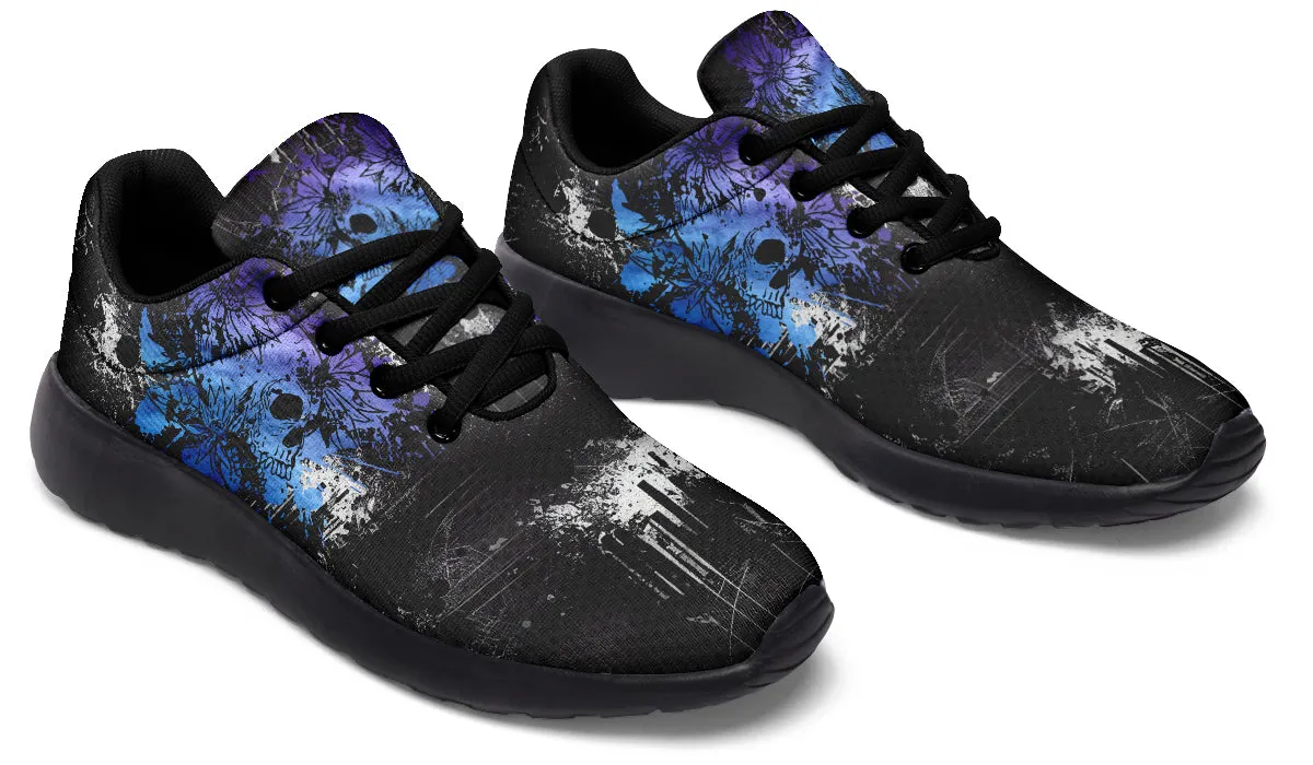 Grunge Flower Skull Sneakers